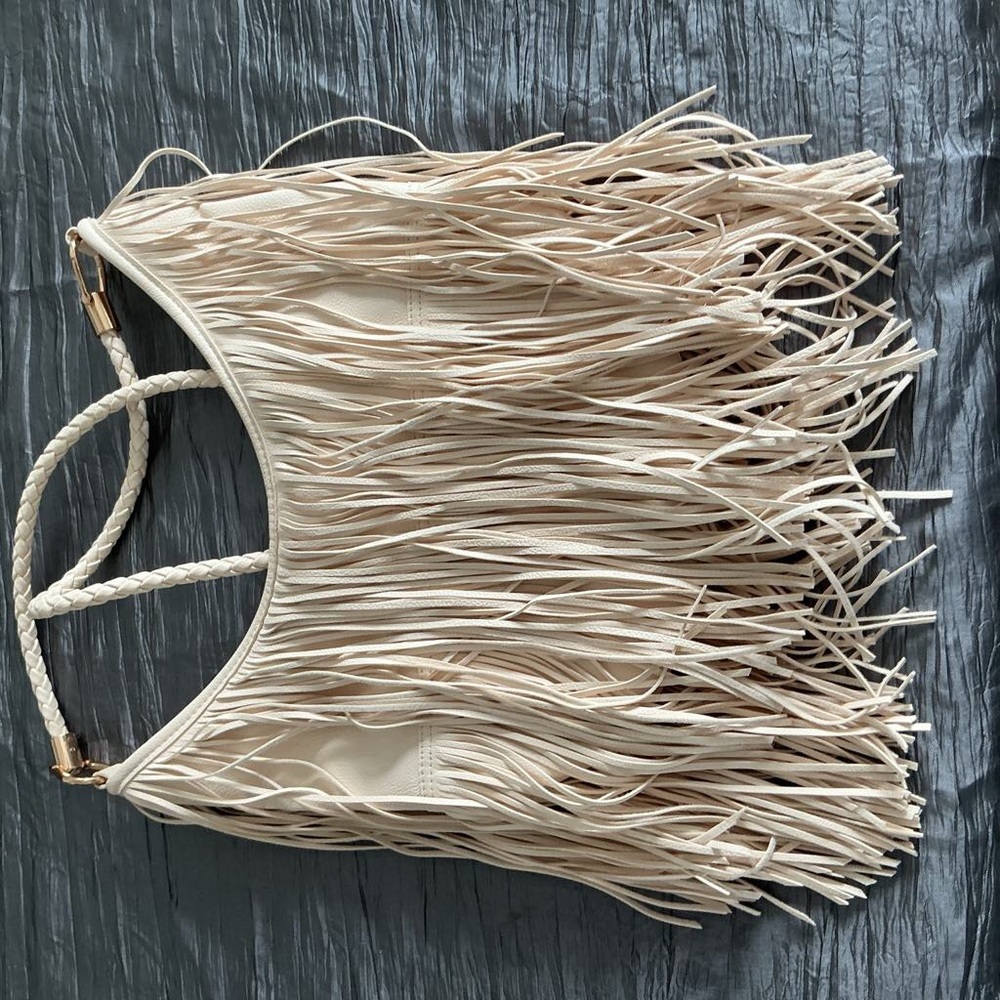 H&M Fringe Cream Women's Bag